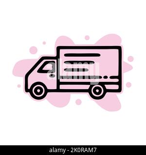 Lieferwagen Symbol isoliert auf weißem Hintergrund aus der Versandlogistik Sammlung. Lieferwagen Symbol trendy und moderne Lieferwagen Symbol für l Stockfoto