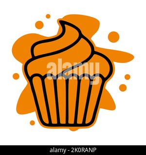 cupcake-Symbol isoliert auf weißem Hintergrund aus Bäckerei-Sammlung. cupcake-Symbol trendy und moderne Cupcake-Symbol für Logo, Web, App, UI. cupcake-Symbol s Stockfoto