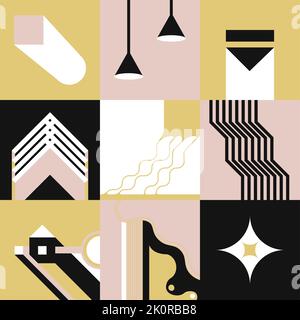Abstrakte Formen und Wellen, geometrischer Formbrint Stock Vektor