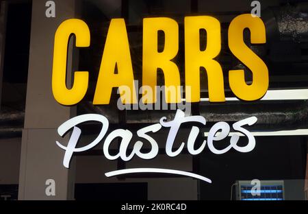 Carrs Bakers Pasties Shop, Bolton - Retail Shop & Baker, 458 Manchester Rd, Bolton, Lancs, England, UK, BL3 2NU Stockfoto