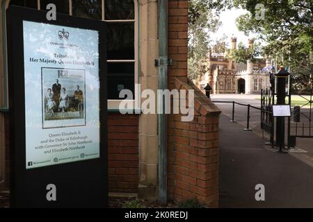 Sydney, Australien. 13.. September 2022. Government House Sydney Kondolenzbuch. Kredit: Richard Milnes/Alamy Live Nachrichten Stockfoto