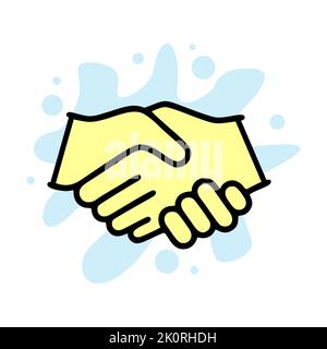 Handshake-Symbol für Gesten. Vektorsymbol für Umriss-Gesten-Handshake für Webdesign auf weißem Hintergrund isoliert Stockfoto