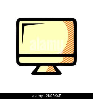 Computer-Symbol isoliert auf weißem Hintergrund aus Office-Sammlung. Computer-Symbol trendy und moderne Computer-Symbol für Logo, Web, App, UI. Computer ic Stockfoto