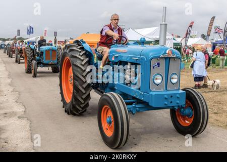 Fordson Super Major Tractor, 1961 - 1964, Farm Machinery Parade, Dorset County Show 2022, Dorset, Großbritannien Stockfoto