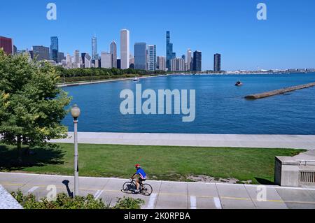 Chicago Lakefront Trail in der Nähe des Grant Park Stockfoto