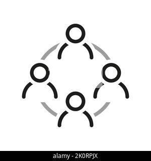 Einfaches Symbol für „Team Work Related Vector Line“. Enthält ein Symbol, dass alle die gleichen Rechte haben. Symbole mit dünner Kontur. Stock Vektor