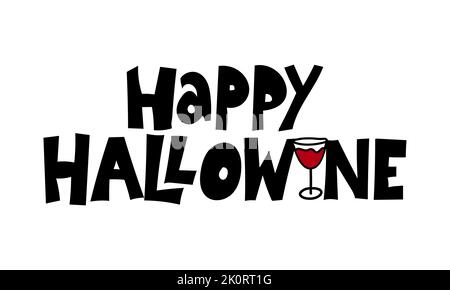 Happy Hallo Wein (Halloween) - Hand gezeichnet Vector Illustration. Herbst Farbe Poster. Gut für scrap Booking, Poster, Grußkarten, Fahnen, Textilien, Stock Vektor