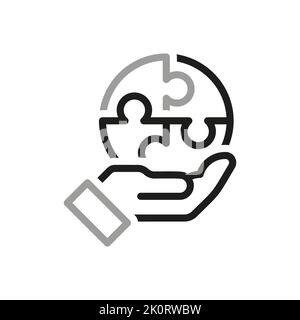 Einfaches Symbol für „Team Work Related Vector Line“. Enthält ein solches Symbol wie Brainstorming. Symbole mit dünner Kontur. Stock Vektor