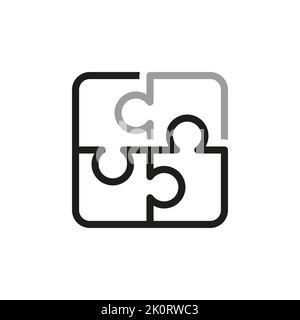 Einfaches Symbol für „Team Work Related Vector Line“. Enthält Symbole wie Puzzle. Symbole mit dünner Kontur. Stock Vektor