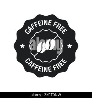 Koffeinfreies Symbolzeichen. Isolierte Kaffeebohnen Vektor-Design. Vektorgrafik Stock Vektor