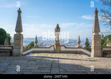 Heiligtum von Bom Jesus do Monte Stairway Aussichtspunkt - Braga, Portugal Stockfoto