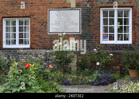 Außenansicht des Christs Krankenhaus, Stadt Winchester, Hampshire County; England; Großbritannien, UK Stockfoto