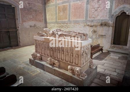 Das Grab des Erzbischofs D. Gonçalo Pereira in der Kapelle des Ruhmes im Domkomplex von Sé de Braga, Braga, Portugal Stockfoto