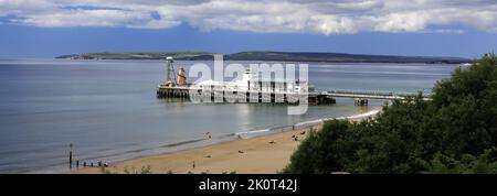 Sommer Blick auf Bournemouth Stadt Pier, Dorset, England, Großbritannien Stockfoto