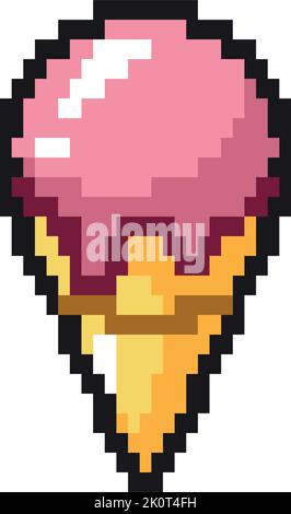 Eiscreme-Pixelkunst Stock Vektor