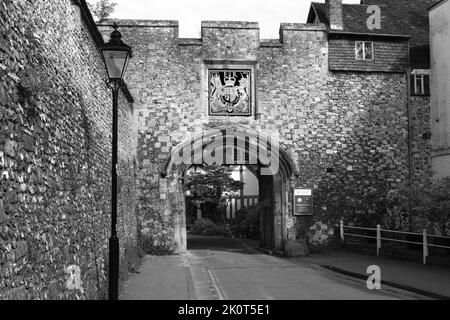 The Priors Gate oder Kingsgate, Winchester City, Hampshire County; England; Großbritannien Stockfoto