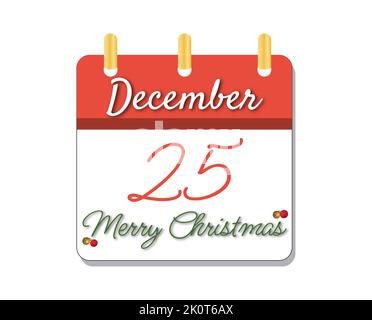Symbol für den fröhlichen Weihnachtskalender. Konzept der Feier und Neujahr. Stock Vektor
