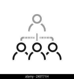 Einfaches Symbol für „Team Work Related Vector Line“. Enthält ein Symbol wie die Mitarbeiterhierarchie. Symbole mit dünner Kontur. Stock Vektor