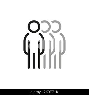 Einfaches Symbol für „Team Work Related Vector Line“. Enthält ein Symbol wie die Führungsrolle in der Gruppe. Symbole mit dünner Kontur. Stock Vektor