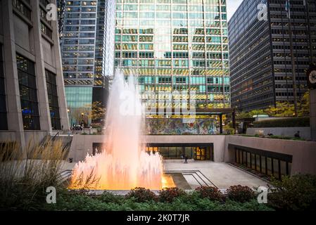 Exelon Plaza Brunnen, dem Loop, Chicago, Illinois, USA Stockfoto