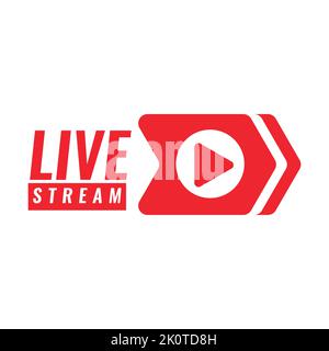 Livestream-Symbol oder -Symbol für das Design der Ausstrahlung Stock Vektor