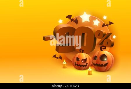 Halloween Special 90 off Sale Banner, Werbeflyer, Marketing-Label. Vektorgrafik Stock Vektor