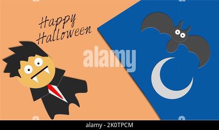 Karton halloween auf farbigem Papier Hintergrund Vektor Stock Vektor