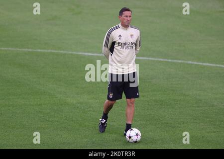 Turin, Italien. 13. September 2022. Roger Schmidt Cheftrainer von SL Benfica reagiert vor dem Training im Juventus Stadium, Turin. Bilddatum: 13.. September 2022. Bildnachweis sollte lauten: Jonathan Moscrop/Sportimage Kredit: Sportimage/Alamy Live News Stockfoto