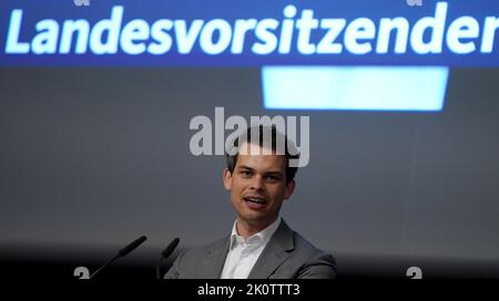 Hamburg, Deutschland. 13. September 2022. Christoph Ploß, Parteivorsitzender der CDU in Hamburg, spricht vor dem Landesausschuss der CDU Hamburg im Musiksaal im Besenbinderhof. Kredit: Marcus Brandt/dpa/Alamy Live Nachrichten Stockfoto