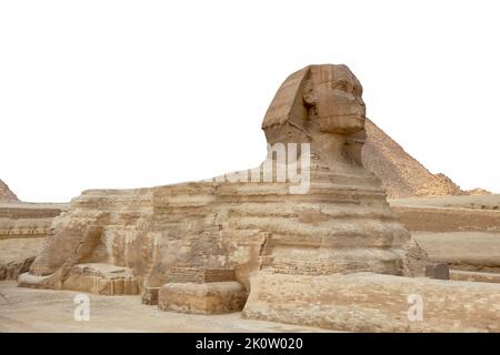 Die Sphinx in Gizeh Pyramidenkomplex isoliert Stockfoto