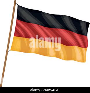Isolierte winkende Flagge von Deutschland Vector Stock Vektor