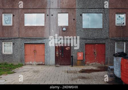 An Bord eines Turmblocks auf dem Landgut Gascoigne in Barking und Dagenham, East London, England, Großbritannien. Stockfoto