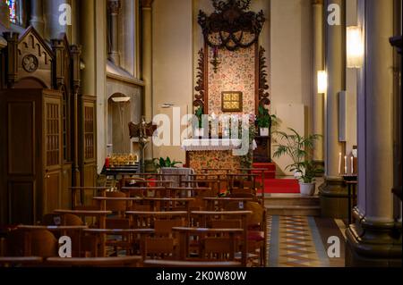 Das Tabernakel mit dem Allerheiligsten Sakrament in der St.-Alphonse-Kirche in Luxemburg-Stadt. Stockfoto