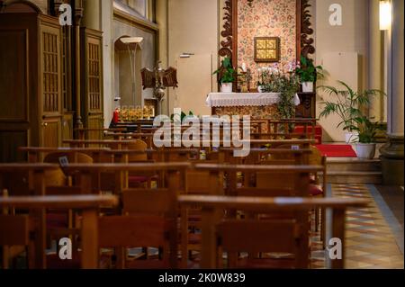 Das Tabernakel mit dem Allerheiligsten Sakrament in der St.-Alphonse-Kirche in Luxemburg-Stadt. Stockfoto