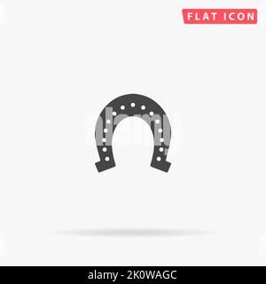 Symbol für flache Horseshoe-Vektor. Handgezeichnete Design-Illustrationen. Stock Vektor