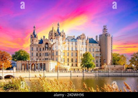 Schloss, Schwerin, Mecklenburg Vorpommern, Deutschland Stockfoto