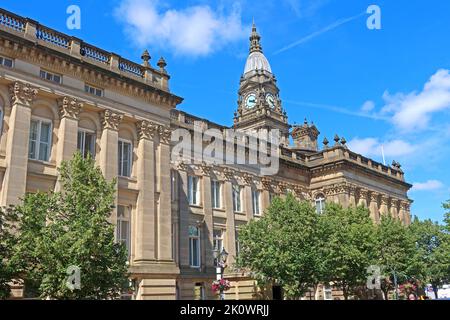 Bolton Town Hall, Victoria Square, Bolton, entworfen von William Hill aus Leeds und George Woodhouse aus Bolton, Greater Manchester, England, BL1 1RU Stockfoto