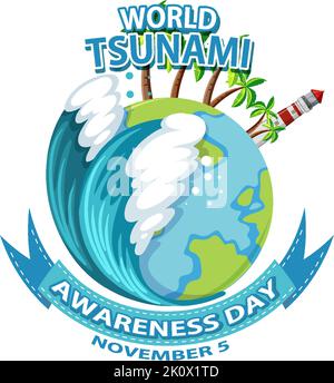 Illustration zum Welt-Tsunami-Tag Stock Vektor