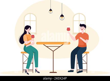 Traditionelle Thai Food Template Handgezeichnete Cartoon Flat Illustration Menschen essen Thailands Küche in einem Restaurant oder Cafe Design Stock Vektor