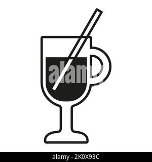 Vector Winterlogo-Design. Symbol für Schwarzweiß-Getränk Stock Vektor
