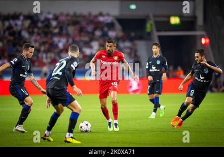 Kerem Demirbay (Leverkusen) Bayer Leverkusen - Atletico Madrid 13.09.2022, Fussball; Saison 2022/23 Foto: Moritz Müller Copyright (nur für journalis Stockfoto