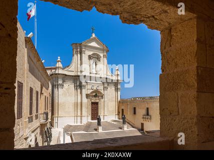 Kathedrale der Himmelfahrt der seligen Jungfrau Maria in den Himmel in Gozo, Malta. Stockfoto