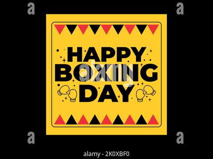 Gelbes quadratisches Banner-Design des Boxtages Stock Vektor