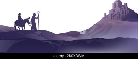 Weihnachtskrippe Silhouette Stock Vektor