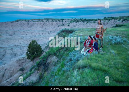 USA, Great Plains, South Dakota, Badlands, Lakota in den Badlands Stockfoto