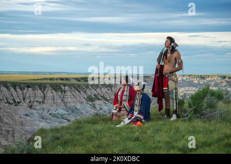 USA, Great Plains, South Dakota, Familie Lakota Stockfoto