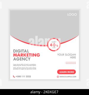 Digital Marketing Agency Social Media Post Corporate Business Vector Template Stock Vektor