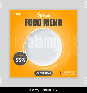 Food Social Media Promotion Marketing Post Business Angebotsvorlage Stock Vektor