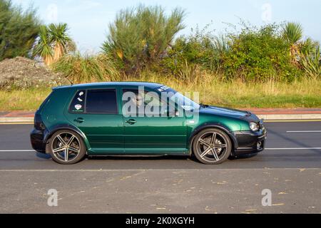 2002 Grüner VW GOLF GT TDI (130BHP) 1896cc 6-Gang Schaltgetriebe; beim Southport Classic Car and Speed Event, Großbritannien Stockfoto