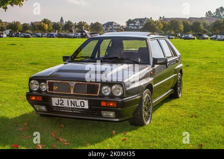 1991 Neunzigers 90s, LANCIA DELTA HF INT 16V 2000cc Benzol 5 Speed manual beim Southport Classic Car and Speed Event im Victoria Park Stockfoto